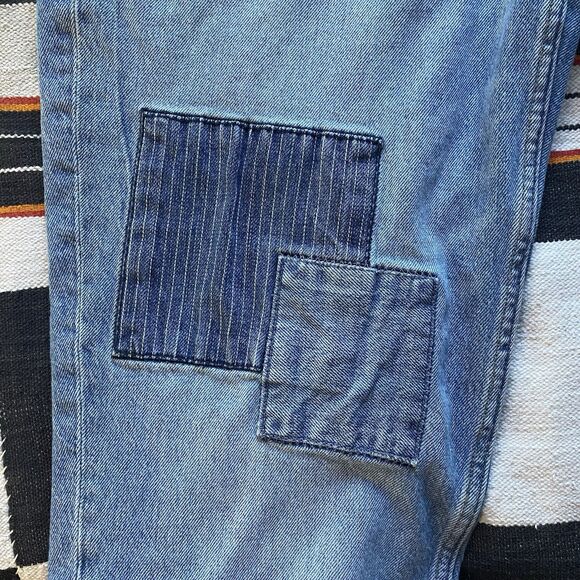 Lucky Brand Boy Mid Rise Relaxed Straight Patchwork Pants. Festival. Boho. 10/30 - Picture 7 of 16